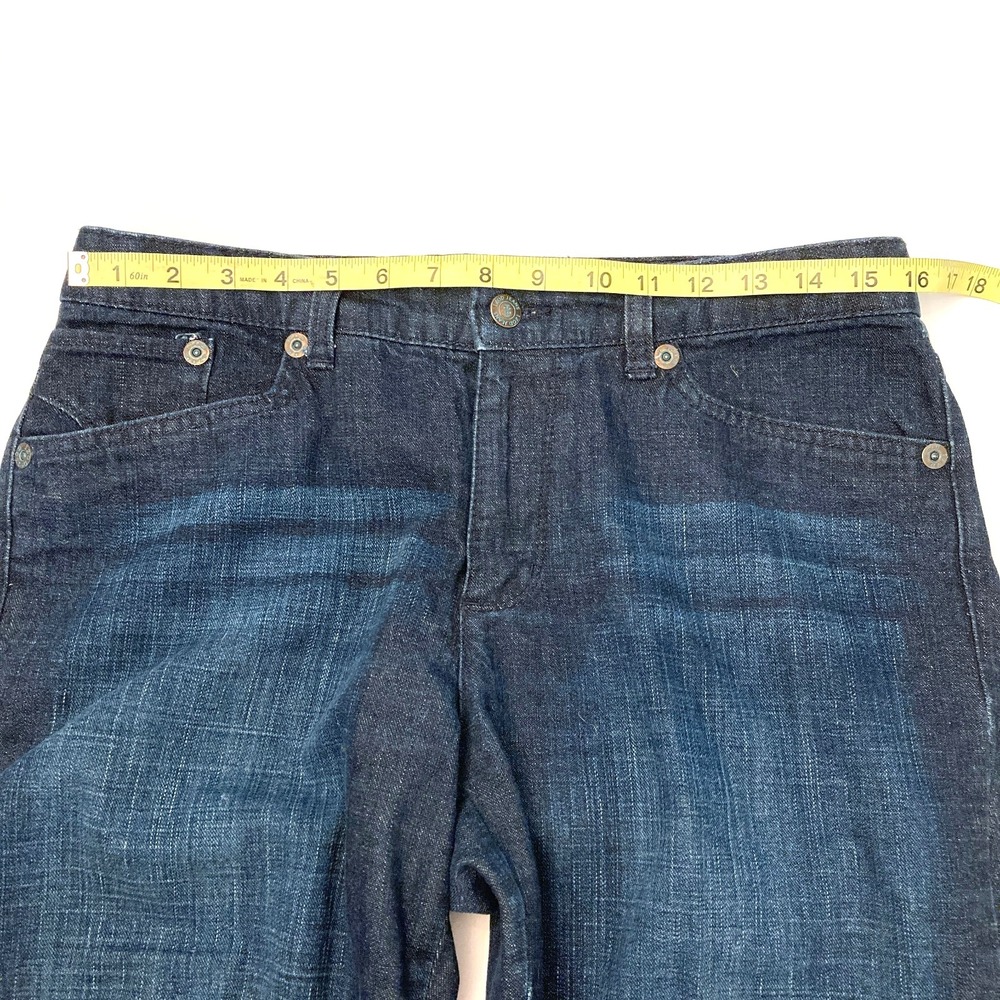 IZOD Jeans Mid Rise Cuffed Straight Leg Denim Capris Womens 8 Blue Whiskered - Picture 4 of 8